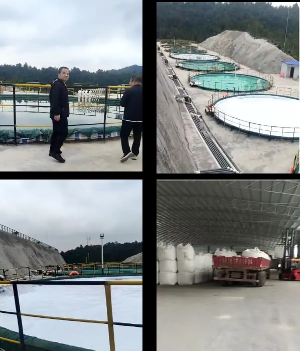 Leaching ponds and processing facilities at the rare-earth project